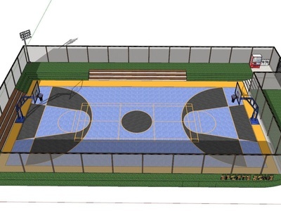 现代室外篮球场