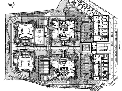 [重庆]西城住宅景观植物CAD施工图 居住区景观