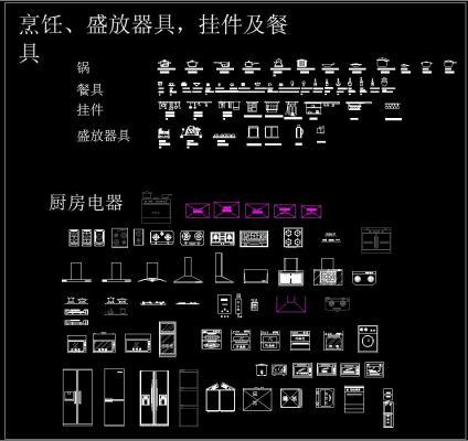 厨房 器具 CAD图库