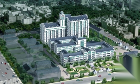 [绍兴]高层坡屋顶市级医院建筑设计方案图（含效果图）