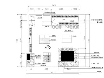 76平方服装专卖店设计施工图_附效果图