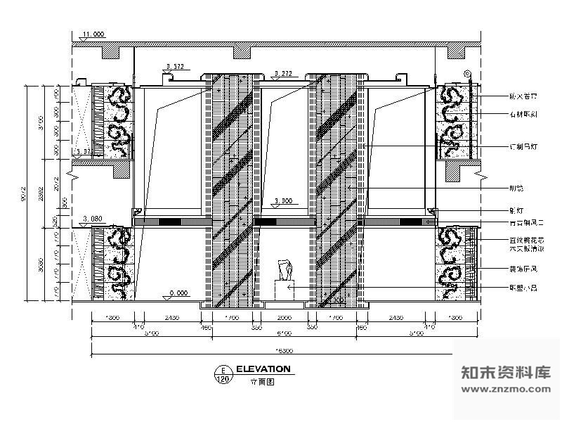 图块/节点宾馆大堂挑空立面