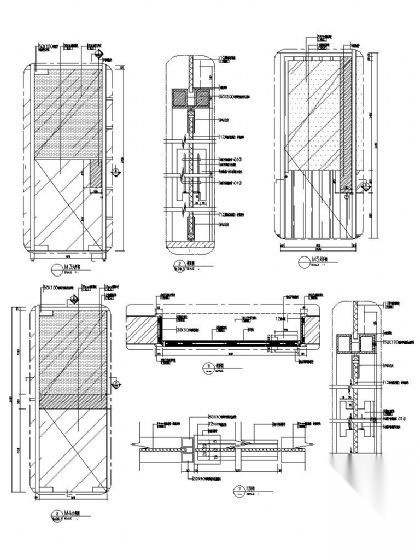 现代办公室玻璃门 详图 通用节点 门节点