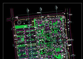 多层小区景观cad图素材