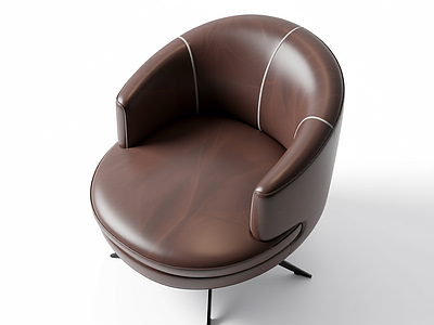 棕色皮质旋转椅