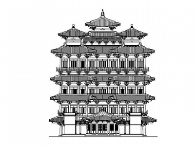 某佛教寺庙建筑施工图 古建