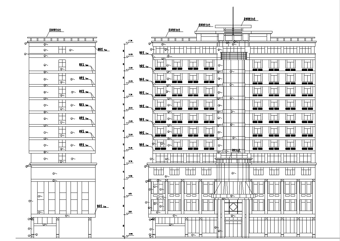 3套现代宾馆酒店建筑设计施工图CAD