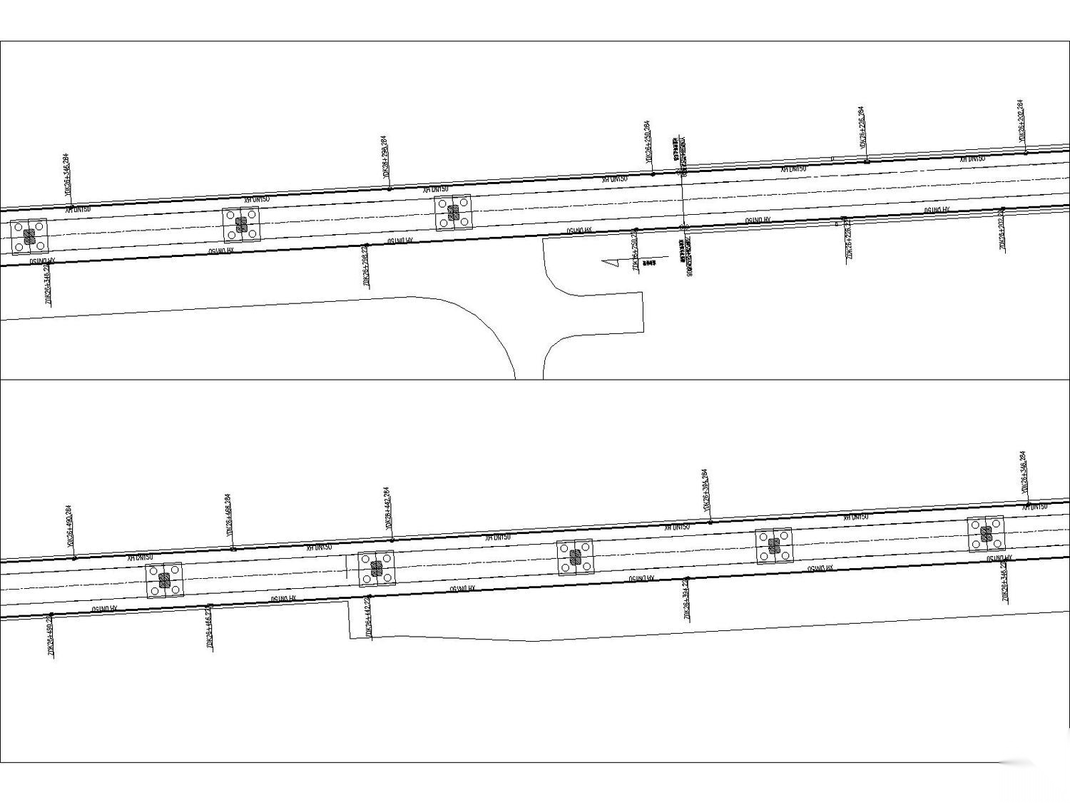 [广东]城市轨道交通线路给排水消防施工图设计（共18站） 市政给排水 给排水图