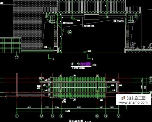 小区大门建筑施工图 cad2007