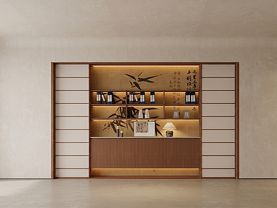 中式展示柜墙书房