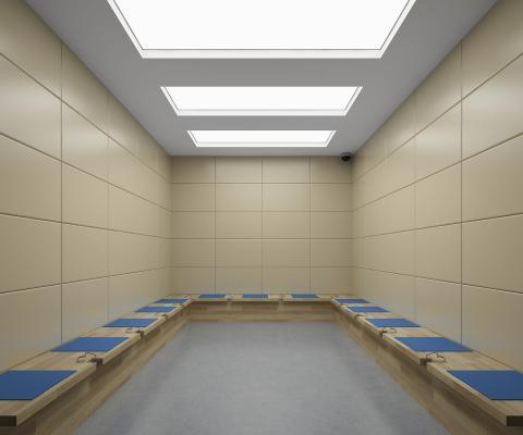现代嫌疑人等候室 侯审室 手铐