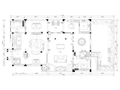 [杭州]800m²二层五居现代别墅施工图+3D模型