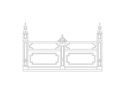 屏风隔断 中式家具图块