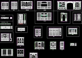 CAD欧式酒柜衣柜衣帽柜鞋柜大样施工图
