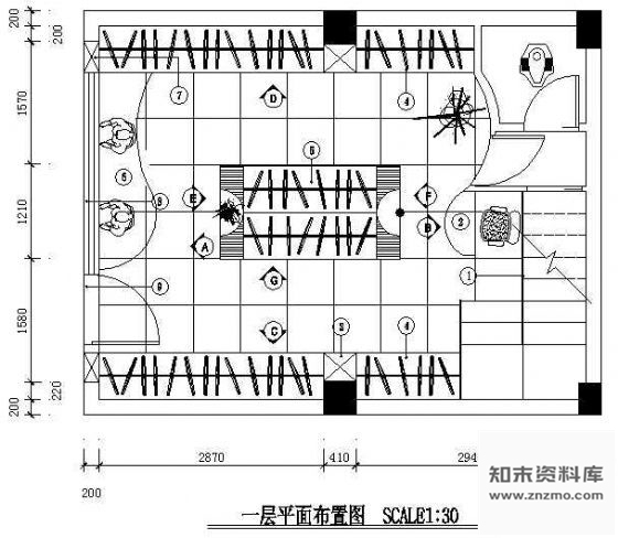 施工图一套小服装店的装修图