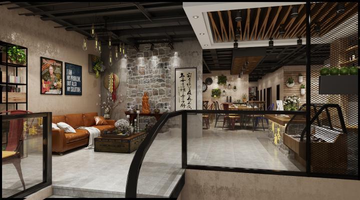 工业风餐厅 沙发