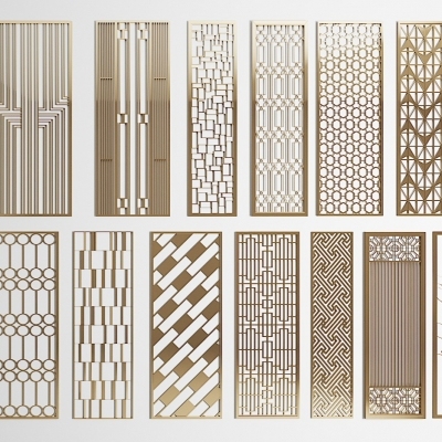 现代金属镂空屏风隔断组合 金属隔断