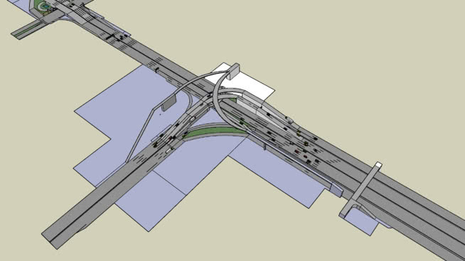 高速公路模型（仍在施工中） 圆规 机械 工地 起重机 杆