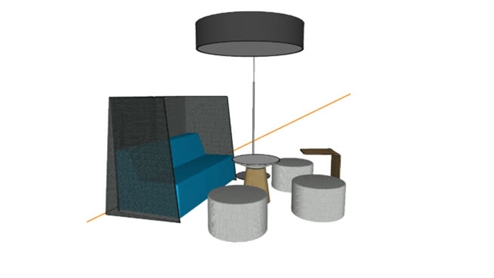 休闲桌椅组合 草图大师模型