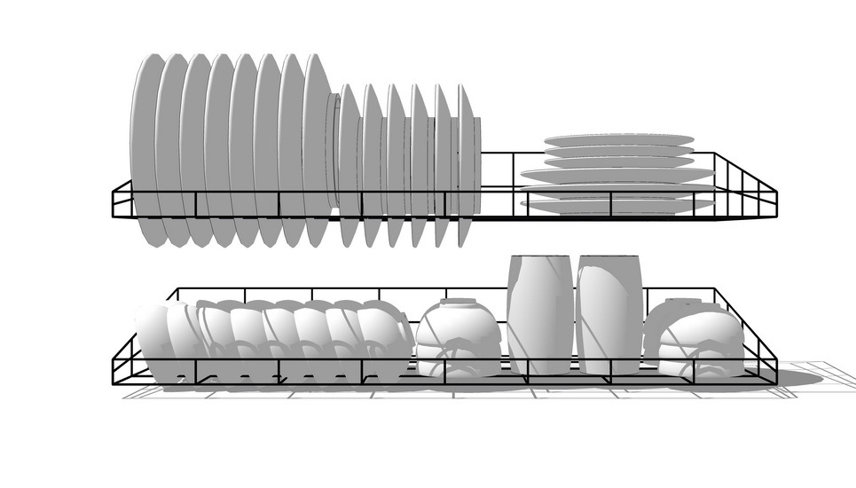 厨房碟碗杯子摆设