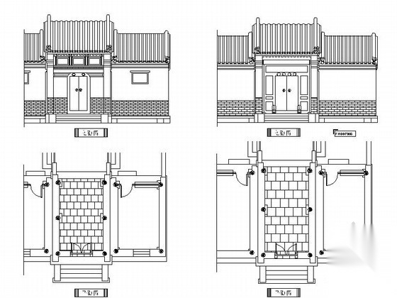 中式古典大门CAD图块