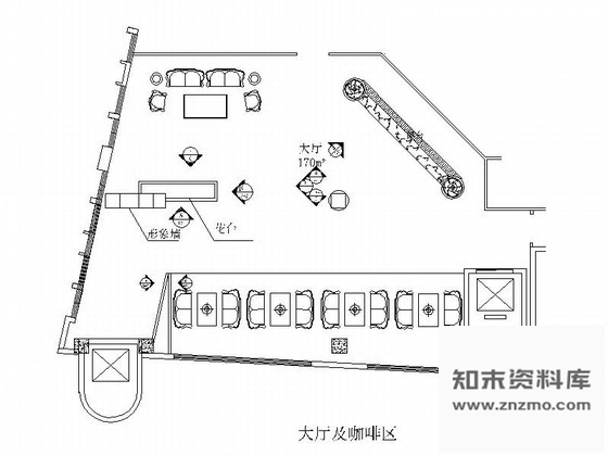 施工图成都某洗浴中心大厅及咖啡区装修图