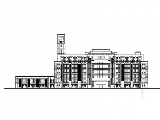 [上海]10层现代风格高校图书馆建筑施工图（知名设计院）