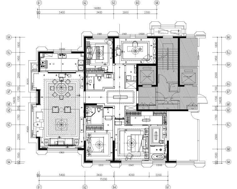 郑中-【CCD】北京泰禾住宅項目主力户型样板间丨CAD施工图+物料表丨91M丨2016.04.01 平层