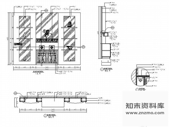 图块/节点冰裂玻璃造型墙详图 墙面通用节点