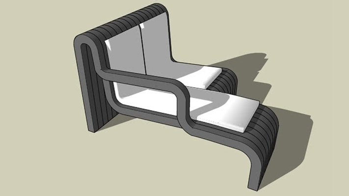 躺椅 草图大师模型