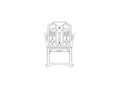 中式家具图块 太师椅