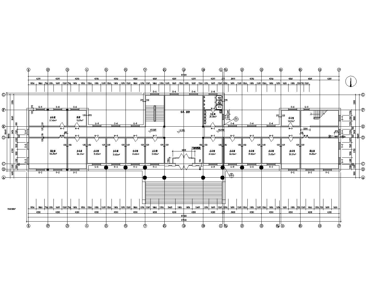 四层公共办公楼砖混结构施工图（CAD）