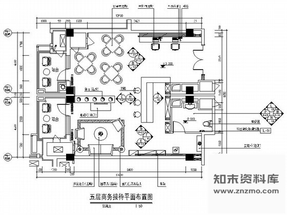 施工图天津某豪华酒店商务接待厅内装修图