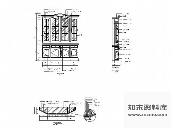 图块/节点欧式豪华橱柜2立面详图 柜类