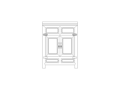 柜子平立面 清代宁式楠木床头柜立面