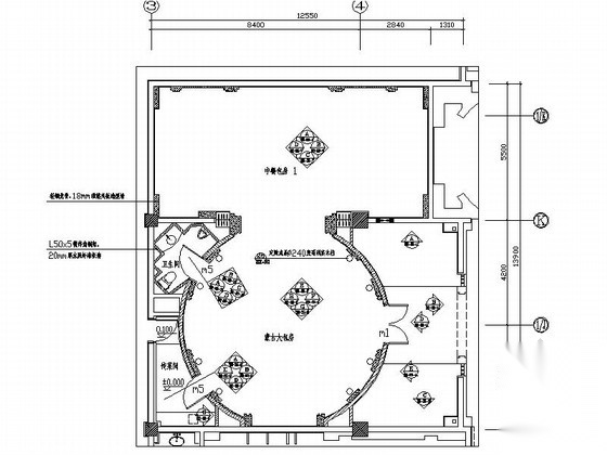 [吉林]豪华典雅五星级酒店蒙古包间装修施工图（含效果）
