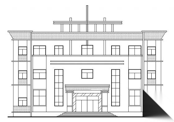 某法庭三层建筑方案图