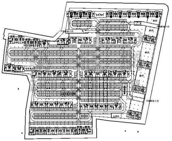 某小区地下停车场平面图设计方案 户外