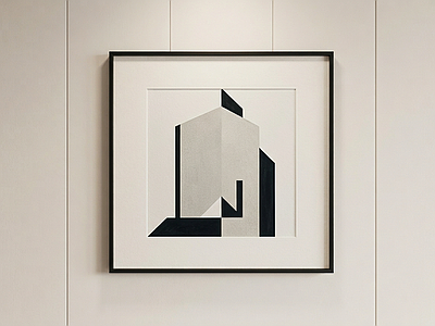 方形几何装饰画抽象画