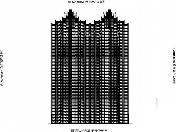 [安徽]Artdeco风格三十二住宅安置区建筑施工图（画图精...