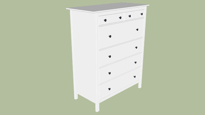 Hemnes 6抽屉柜108x50x130 cm白色 小衣橱（西洋梳镜柜）