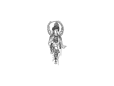 人物 中式佛龛柜神台柜佛像观音莲花宝座图块