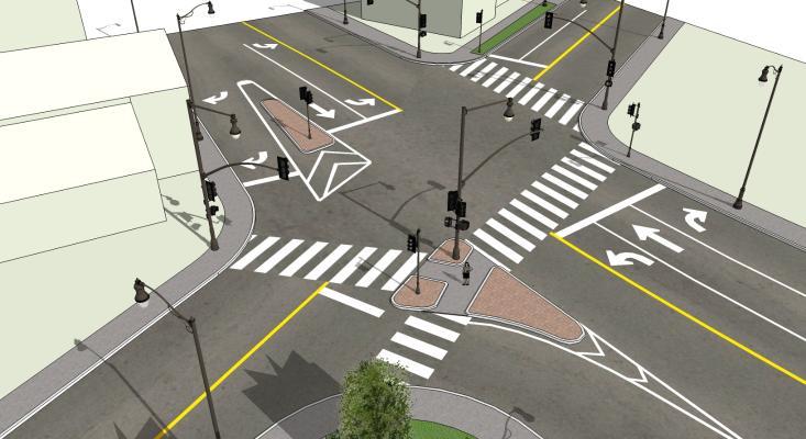 现代风格道路 十字路口