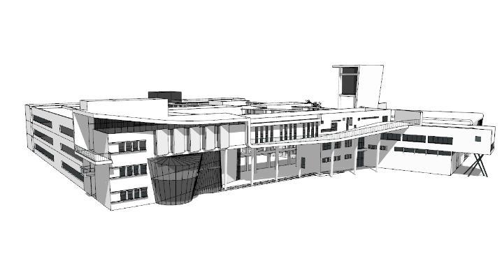现代风格简模规划 白模建筑规划 文化馆 大学教学楼