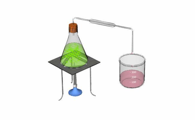 现代风格试管 玻璃器皿 量杯 化学实验 酒精灯