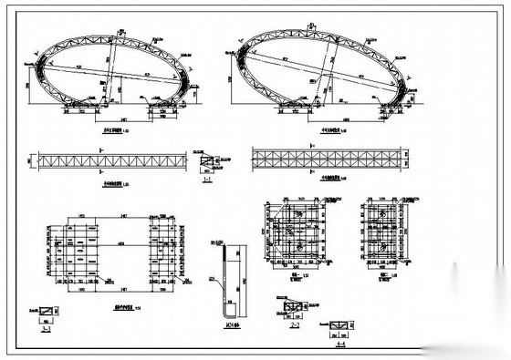 椭圆花瓣型钢结构 大结构 设计图