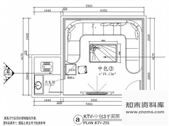 施工图豪华KTV包厢室内装修图Ⅵ