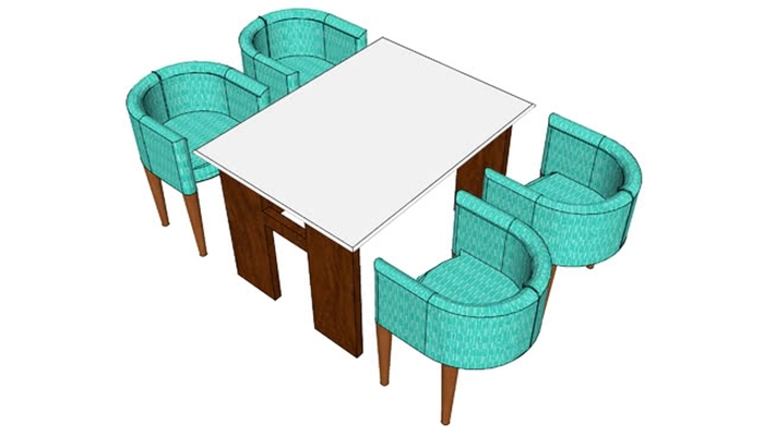 餐桌椅组合 草图大师模型