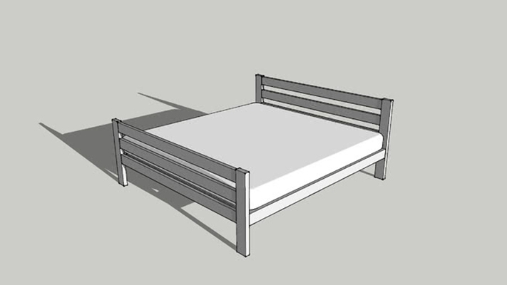 单人床 草图大师模型