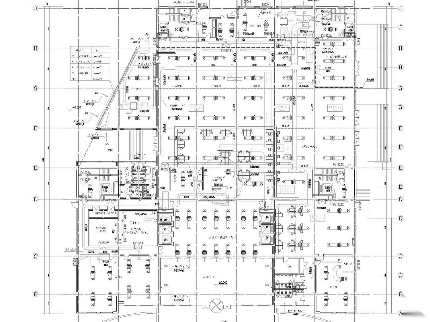 [山东]高层办公建筑空调全系统及人防设计施工图（清华... 建筑暖通